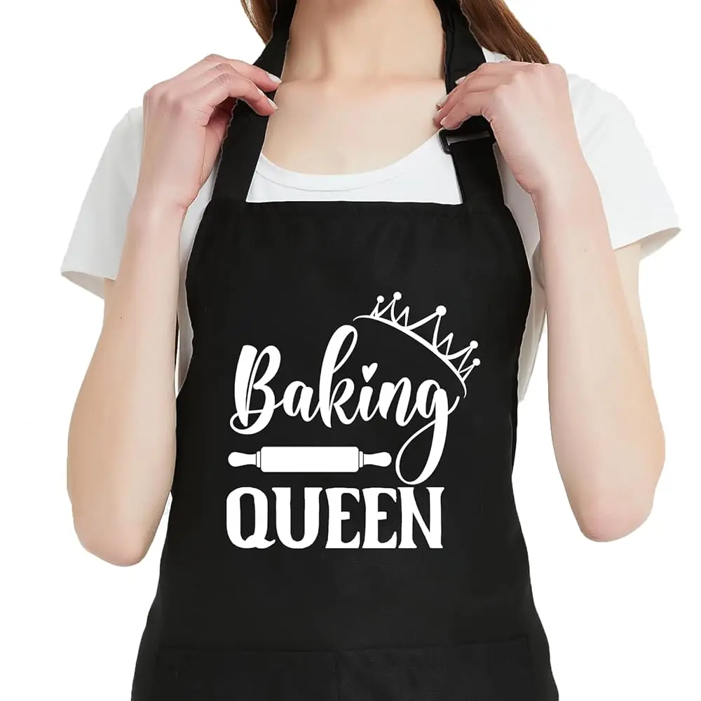 

Забавные водонепроницаемые фартуки для женщин с 2 карманами, регулируемый фартук-нагрудник для шеф-поваров, для готовки и выпечки