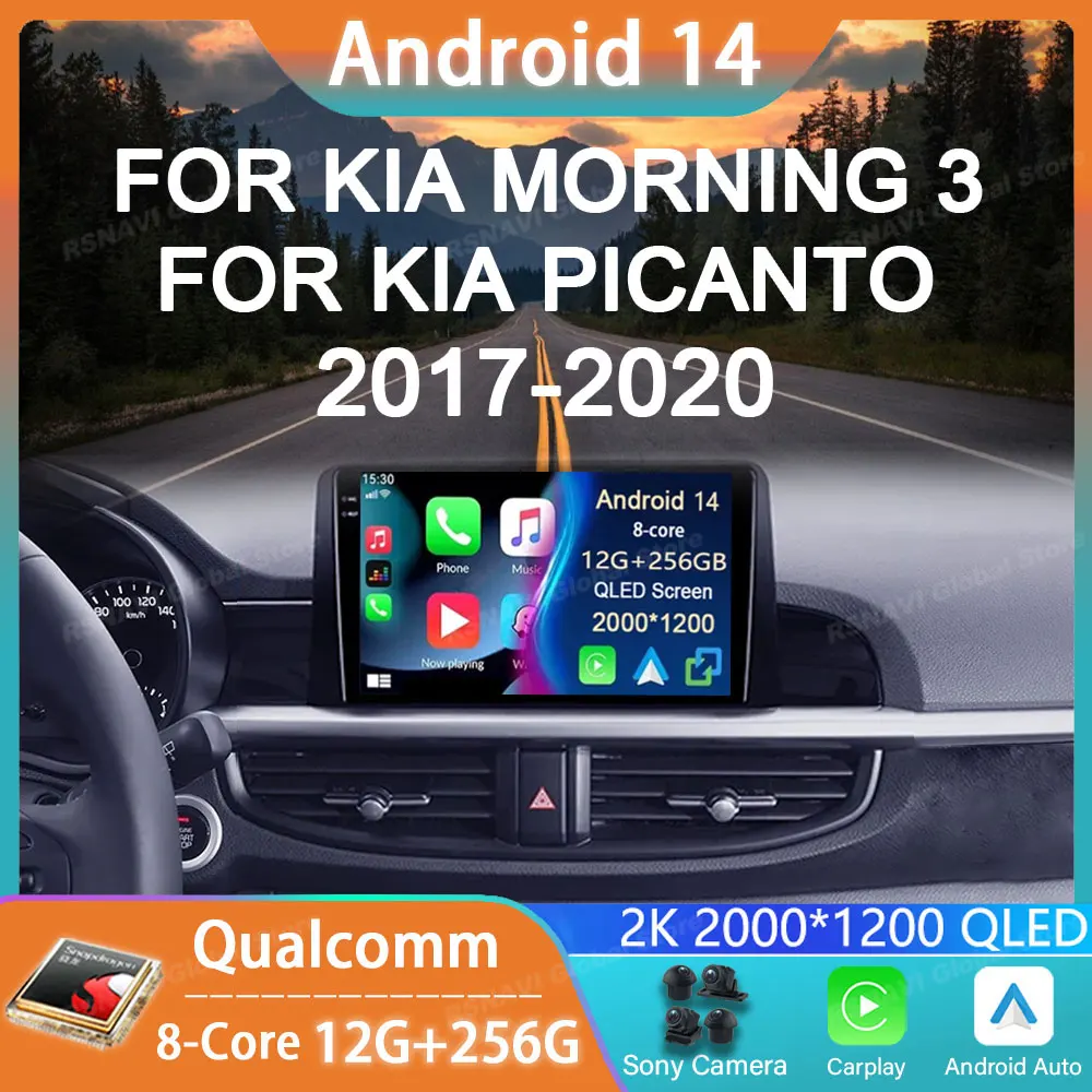 

Car Radio Android 14 For KIA Morning 3 Picanto 2016 2017 2018 2019 2020 Carplay Player Navigation Multimedia Stereo Auto DSP DVD