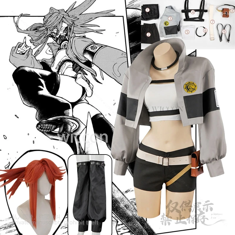 

Anime Akuta Cleaners Cosplay Gachiakuta Riyo Reaper Costume Choker Props Full Set Y2K Outfit Wig Female Halloween Carnival Party