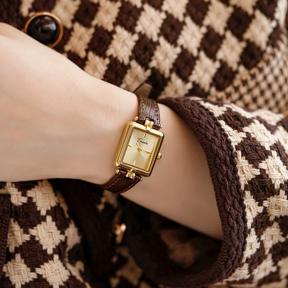 

2026 New Authentic Women'S Watch, Elegant Retro Light Luxury Small Square Watch, A High-End Selection For Your Girlfriend