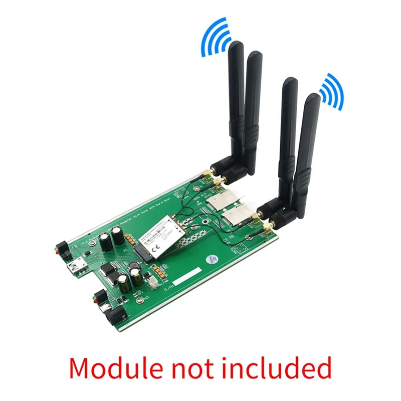 Adapter M.2(NGFF) 3G/4G/5G Module To USB3.0 With Duals SIM Card Slot And 4X2.4G/5G Antenna For RM500Q GM800 SIM8200 5G