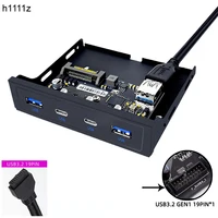 Panel frontal USB de 20 pines y 3,5 "", 2 puertos USB 3,0 + 2 puertos USB 3,2 GEN1, conector adaptador de expansión tipo C de 5Gbps para escritorio