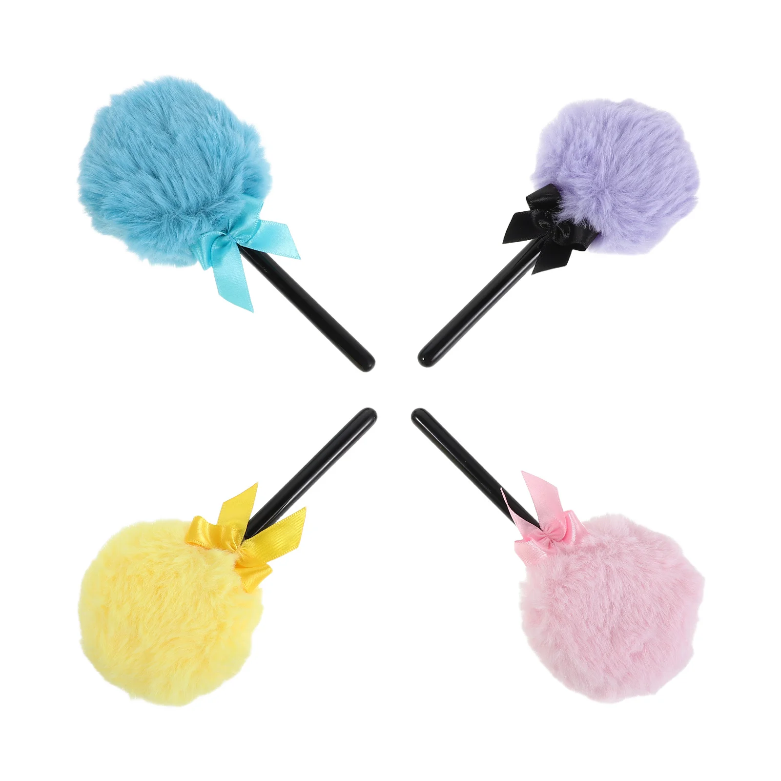 

4Pcs Face Puff Unique Lollipop Style Natural Look Smooth Adherence Ideal for Wet Dry Applications Beginner Friendly Makeup