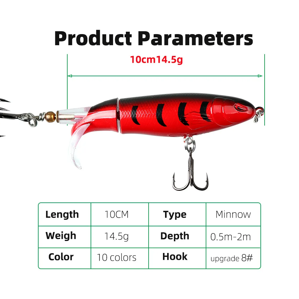 LHFSH Popper Propeller Topwater Fishing Lures 13g 15g 35g Artificial Bait Hard Crankbait Wobblers Rotating Bass Fishing Tackle