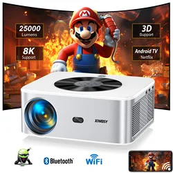 XIWBSY 800ANSI Outdoor Projector 25000 Lumen Autofocus/Keystone Projector Wifi6 Video Home Theater Draagbare Beamer Projector