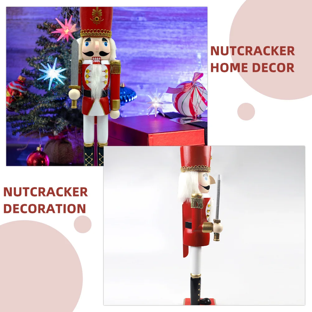 

Xmas Desktop Nutcracker Decor Wooden Soldier Christmas Ornament Handcrafted Gift Wood Christmas Nutcrackers Wooden Nutcracker