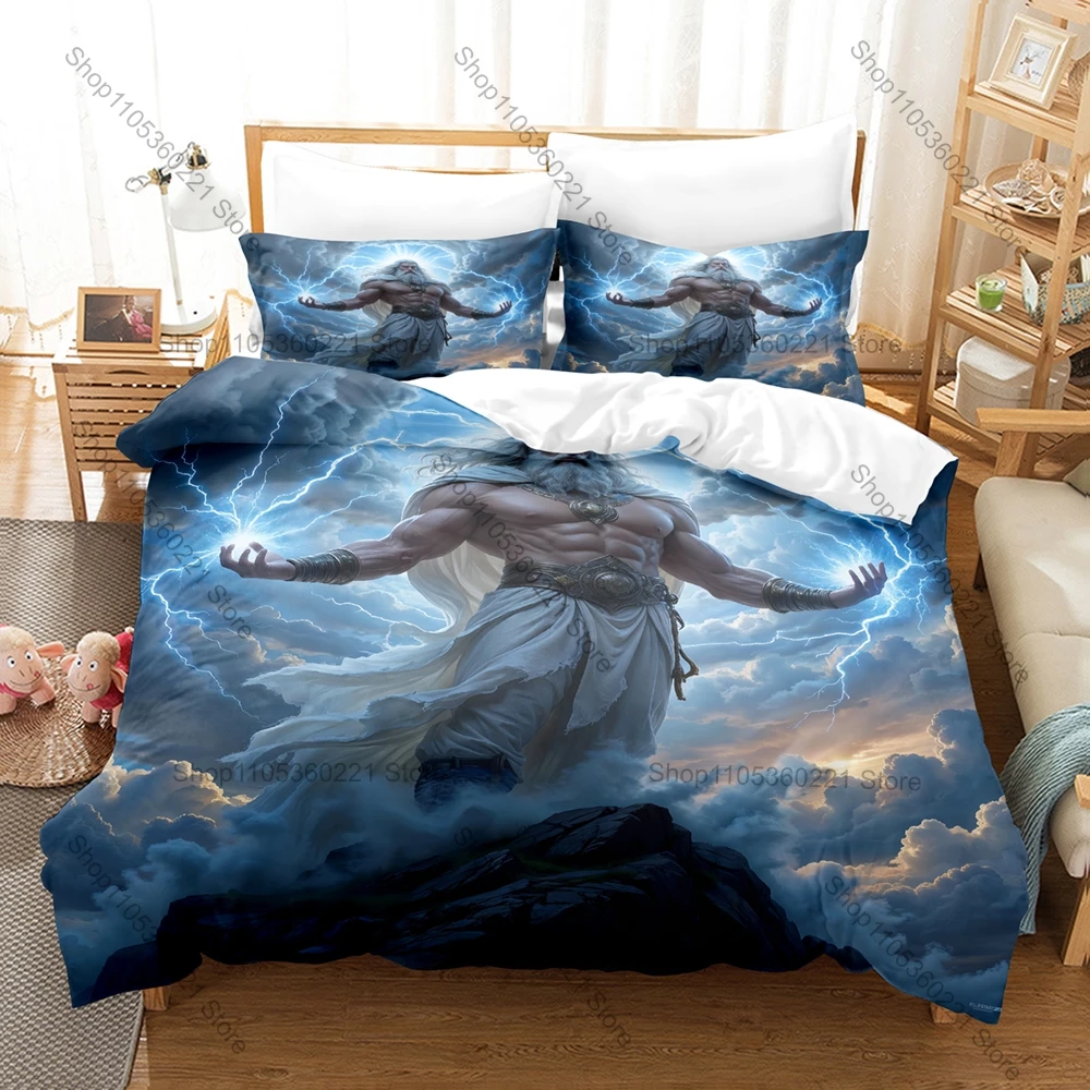 Personality Zeus King of Gods Greek Mythology Printed New Bedding Set Duvet Cover With Pillowcases Home Bed Linen