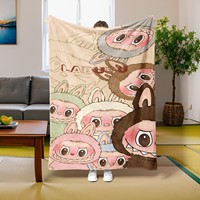1PC Pop cartoon actor Elf pattern Soft Throw Thin Blanket Gifts for Couch Bed Car Home Camping For Cartoon lovers all season use