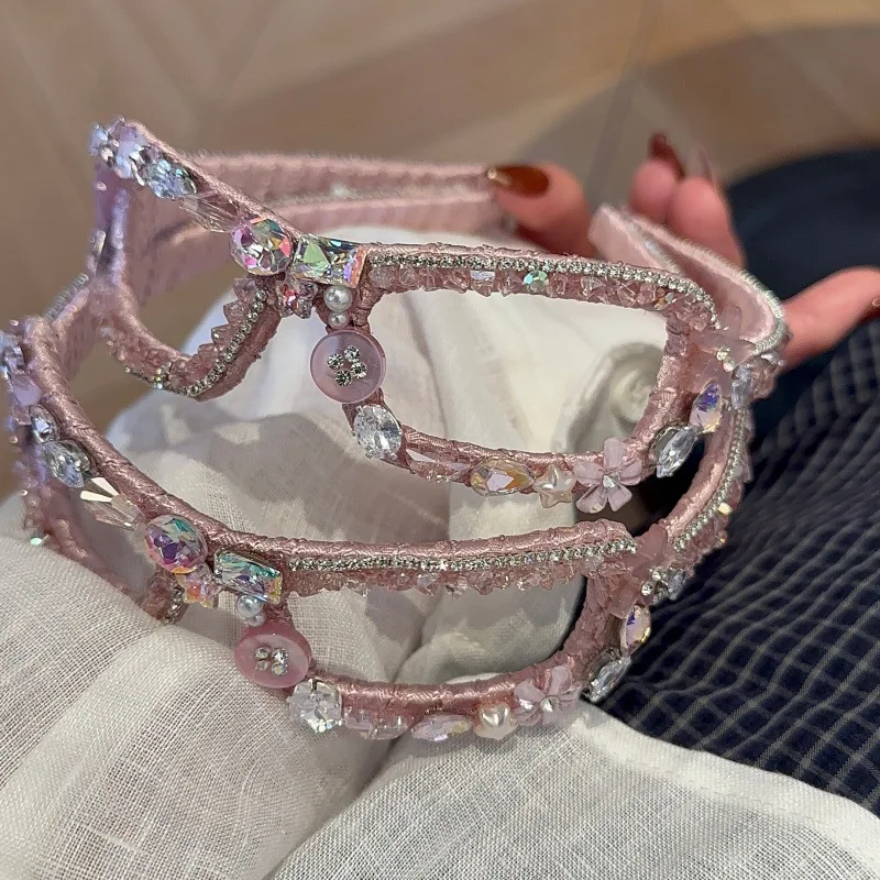 

Ins Style Glasses Headband Personalized Fashion Decorative Fun Headband Light Luxury Rhinestone Pink Headband