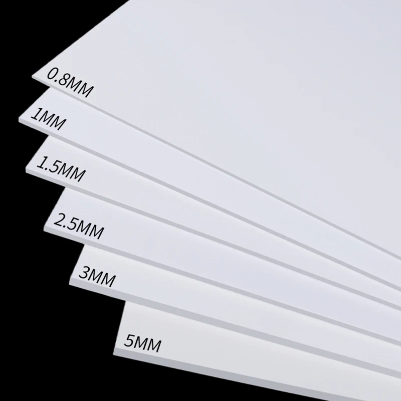 White ABS Plastic Sheet Plate 0.5/0.8/1/1.5/2/3/5-25mm Thickness 100mm-600mm DIY Craft Sheets