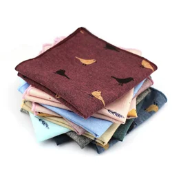 Adult Cotton Handkerchiefs Print Pattern Hanky for Men Business Casual Pockets Square Handkerchief 25cm Width Wedding Hankies