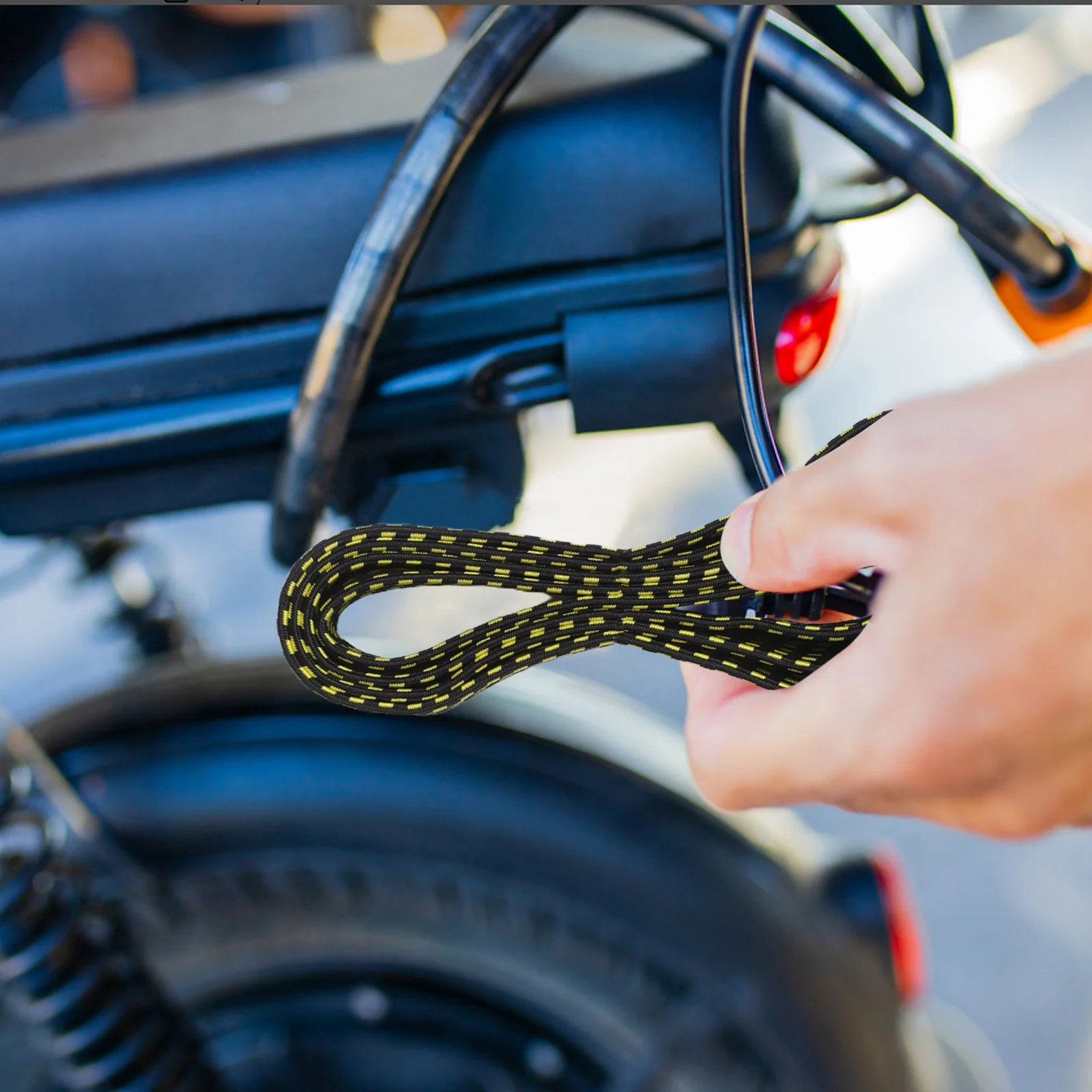 

5Pcs Elastic Bungee Straps Hooks Heavy Duty Tie Down Cords High Elasticity for Motorcycle Cargo Electric Bike Camping