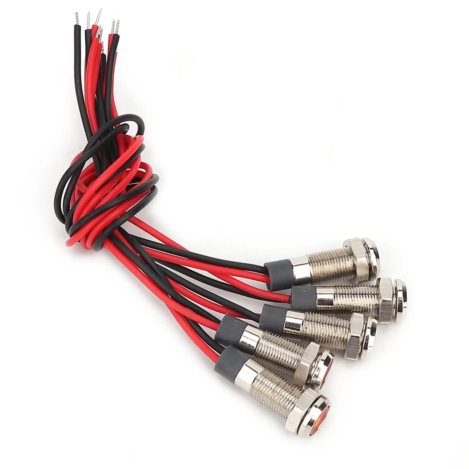 5 Piece IP66 Waterproof Metal LED Warning Light with 1NO Wire Terminal