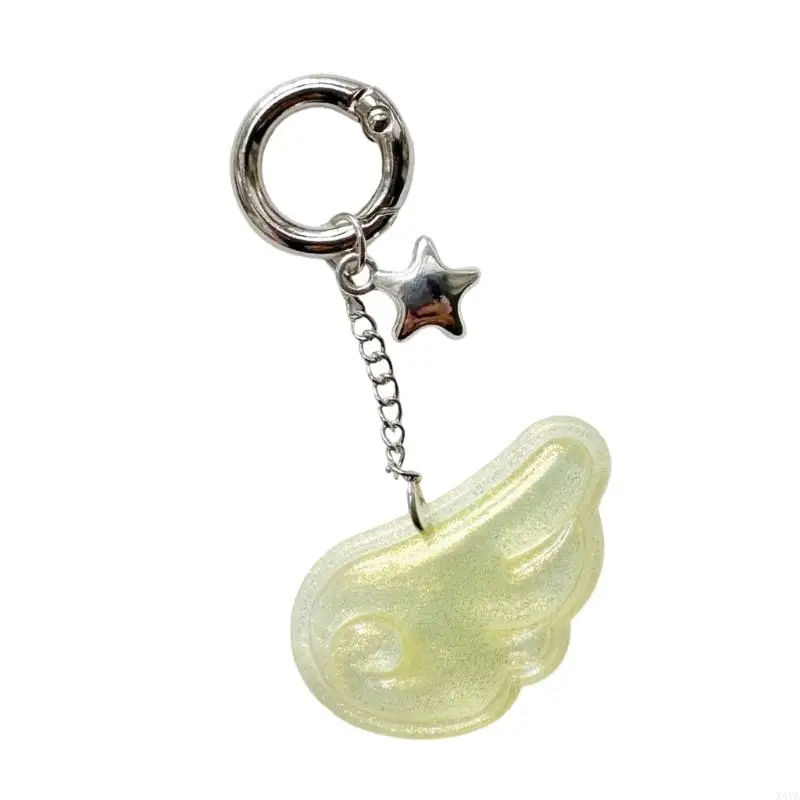 X4ya Angel Wing Star Charm Keychain acrylic acrylic pendant bag bag decoration يوميًا الاستخدام المرافق اختيار هدية هدايا