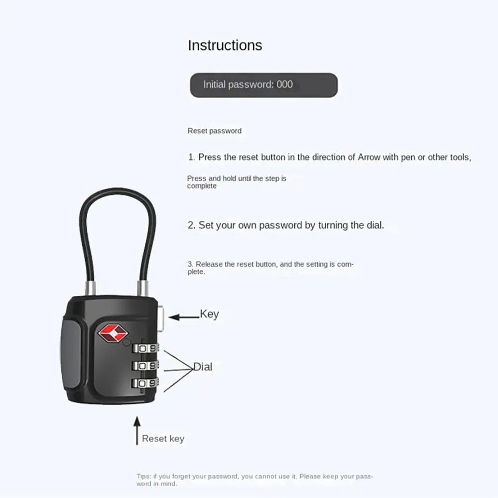 Lucchetto Lucchetto antifurto Blocco a combinazione a 3 cifre resistente alle intemperie Blocco a codice sicuro Blocco a combinazione Blocco doganale TSA