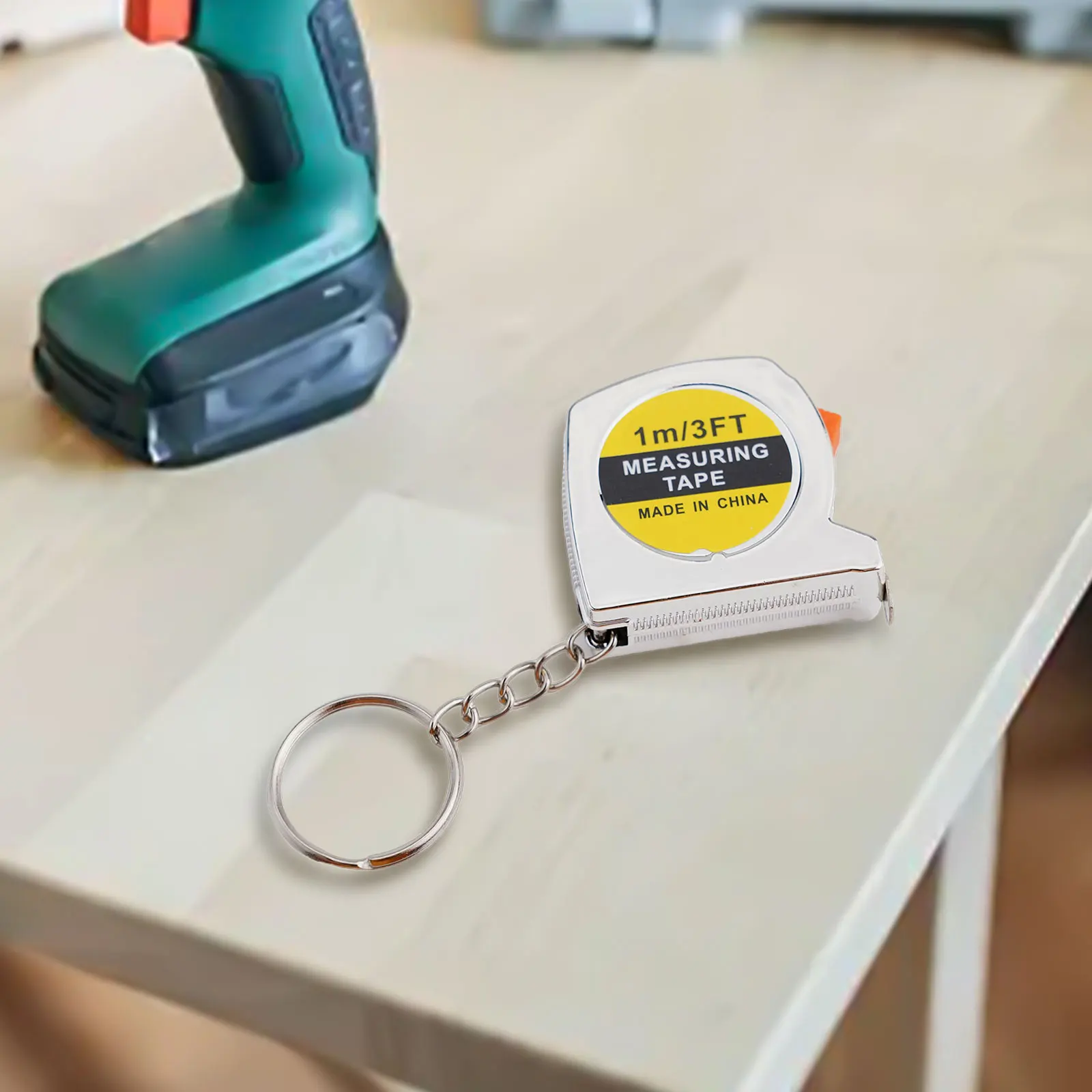 Keychain Ruler Metric Inch Tape Sturdy Construction Accurate Measurements Dual-sided Measurement Easy To Carry