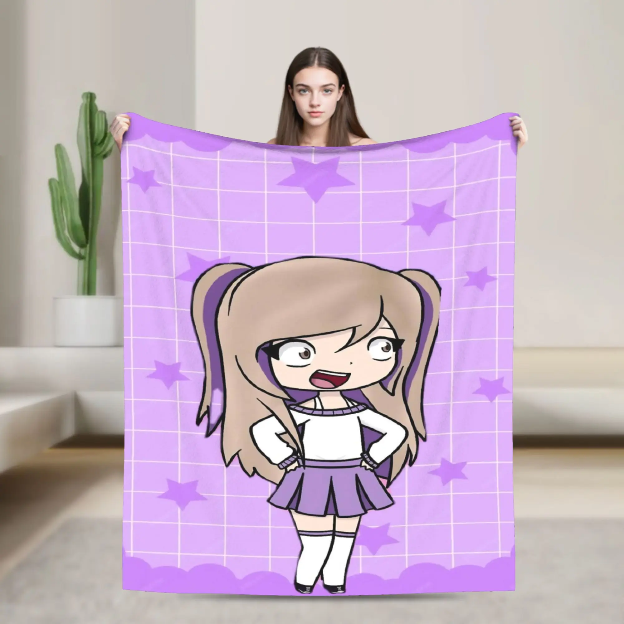 Lyna Vallejos Gamer Knitted Blanket Fleece  Ultra-Soft Throw Blankets for Airplane Travel Bedroom Quilt
