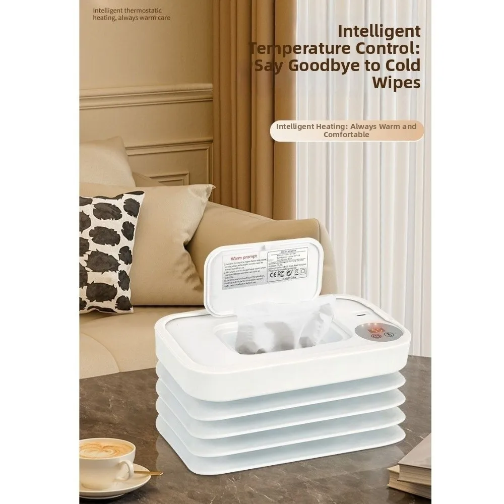 USB Plug-In Portable Wet Wipe Heater Large Capacity 3-Level Temperature Heating Mini Moisturizing Tissues Dispenser/Heater