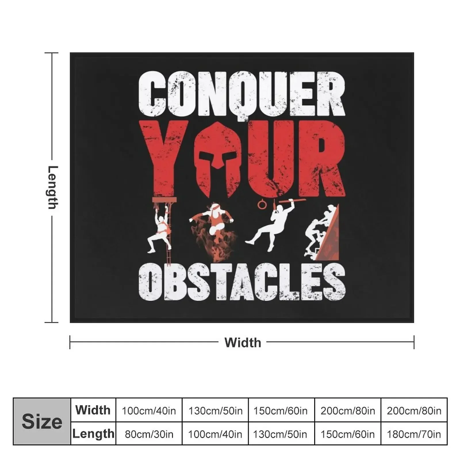 Spartan Conquer Your Obstacle Throw Blanket Decorative Sofas Baby Blankets