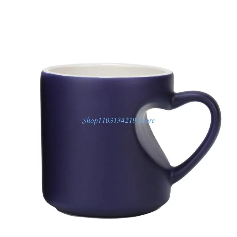 N5KC Practical And Decorative Ceramic Cup With Unique Heart Shaped Grip And Dishwasher Safe Finish Drinking Mug