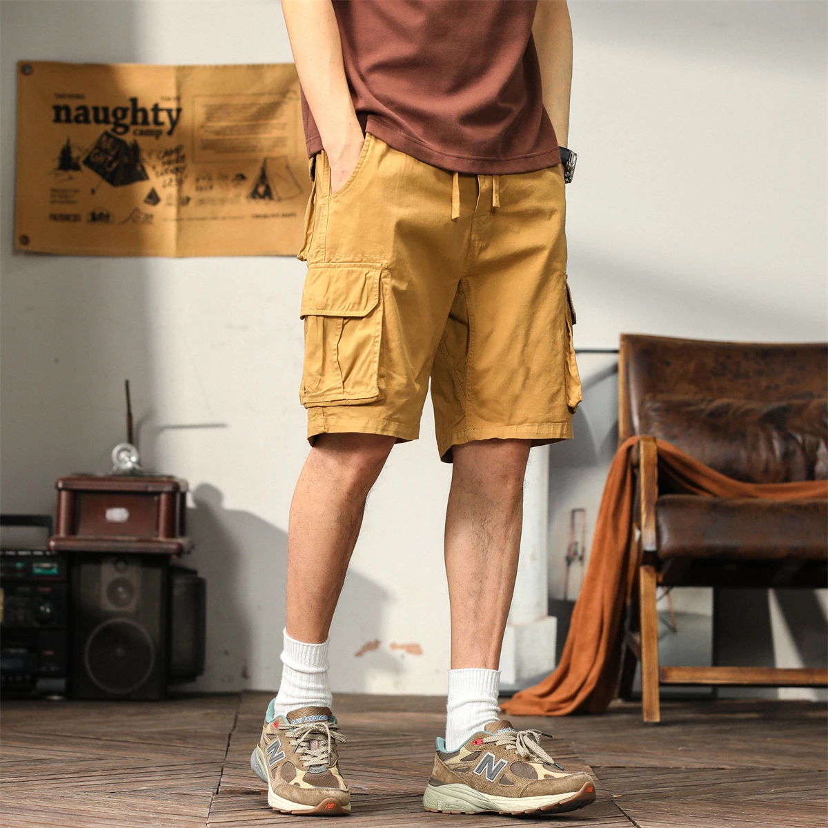 

Men's Cargo Shorts Multi-Pocket Casual Outdoor Summer Short Pants Sports Jogging Clothing Bermuda Solid Vintage Classic Shorts