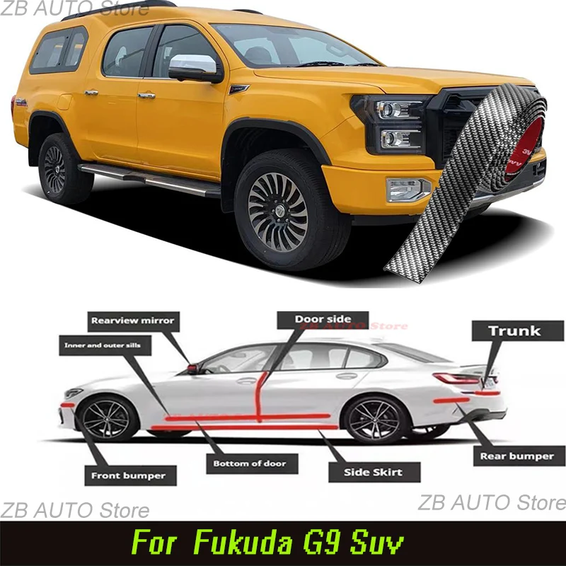 

For Fukuda G9 Suv Strong adhesive bumper strip, front and rear lip side skirts, collision and scratch resistant, suitable