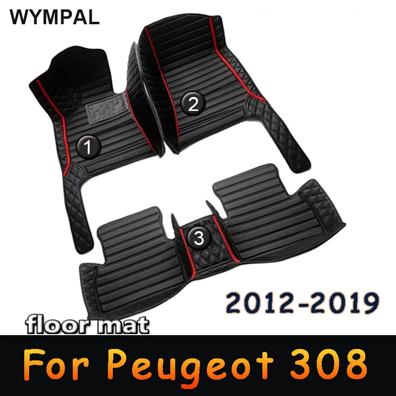 

Custom Automotive Car Floor Mats For Peugeot 308 2012 2013 2014 2015 2016 2017 2018 2019 CAR accessories