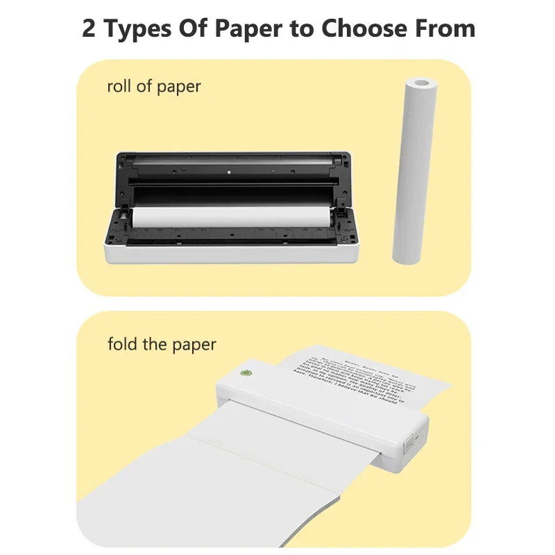 Impresora térmica portátil A4, Bluetooth, foto, PDF, Excel, máquina de impresión de documentos de palabras, impresión de preguntas incorrectas para oficina, hogar y escuela