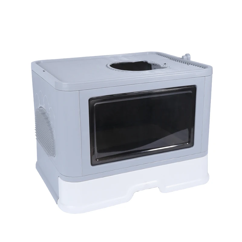 

STLFSelf Cleaning Plastic New Design Large Foldable Cat LittersBox with Drawer and Scratching Board Cat Toilet
