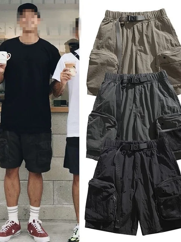 

Мужские рабочие шорты Qui Dry Beach: летние, модные, дышащие, прямого кроя, с пятью карманами, свободные, со средней посадкой на талии