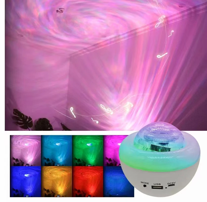 Double Effect Vortex Aurora horse remote control Bluetooth audio music star projector lamp sound control atmosphere lamp LED bed