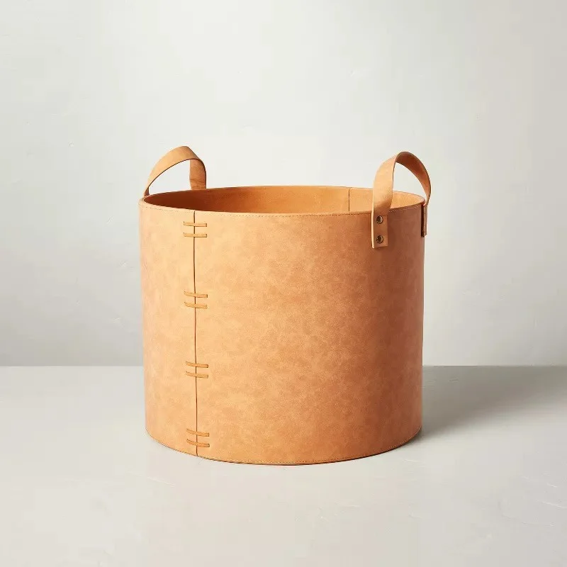 

Stackable design of leather-like portable storage box