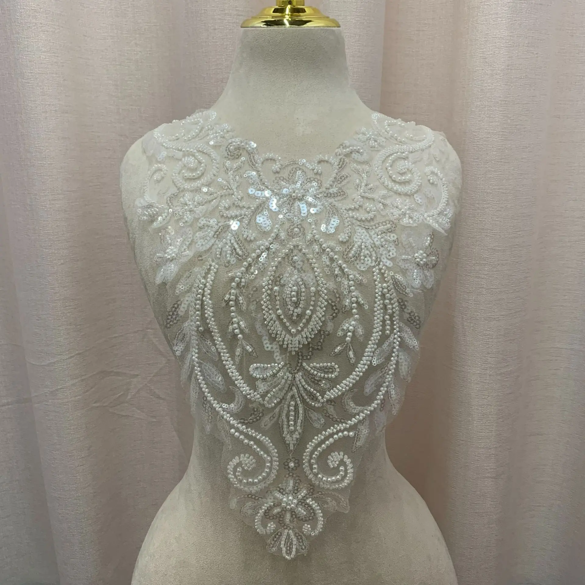 

9 Style Ivory Wedding Dress Rhinestone Top Embellishment Material Beaded Crystal Accessories Profiling Appliqued Gown Fabric