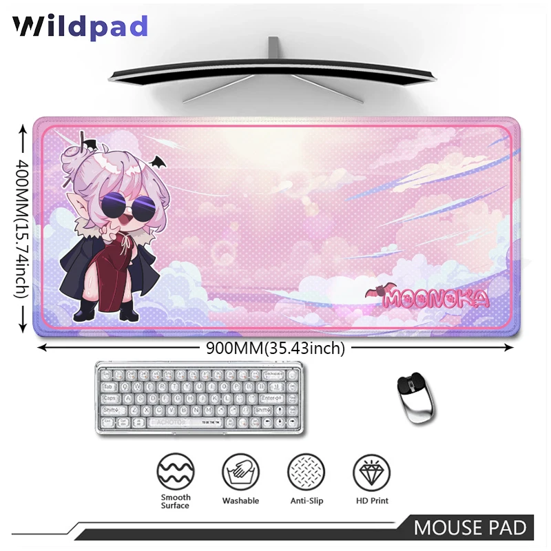 

Pink Office Computer Keyboard Table Mat Waterproof XXL Mouse Pad Gaming Mats 90X40cm Non-Slip Mousepad Speed Desk Protector