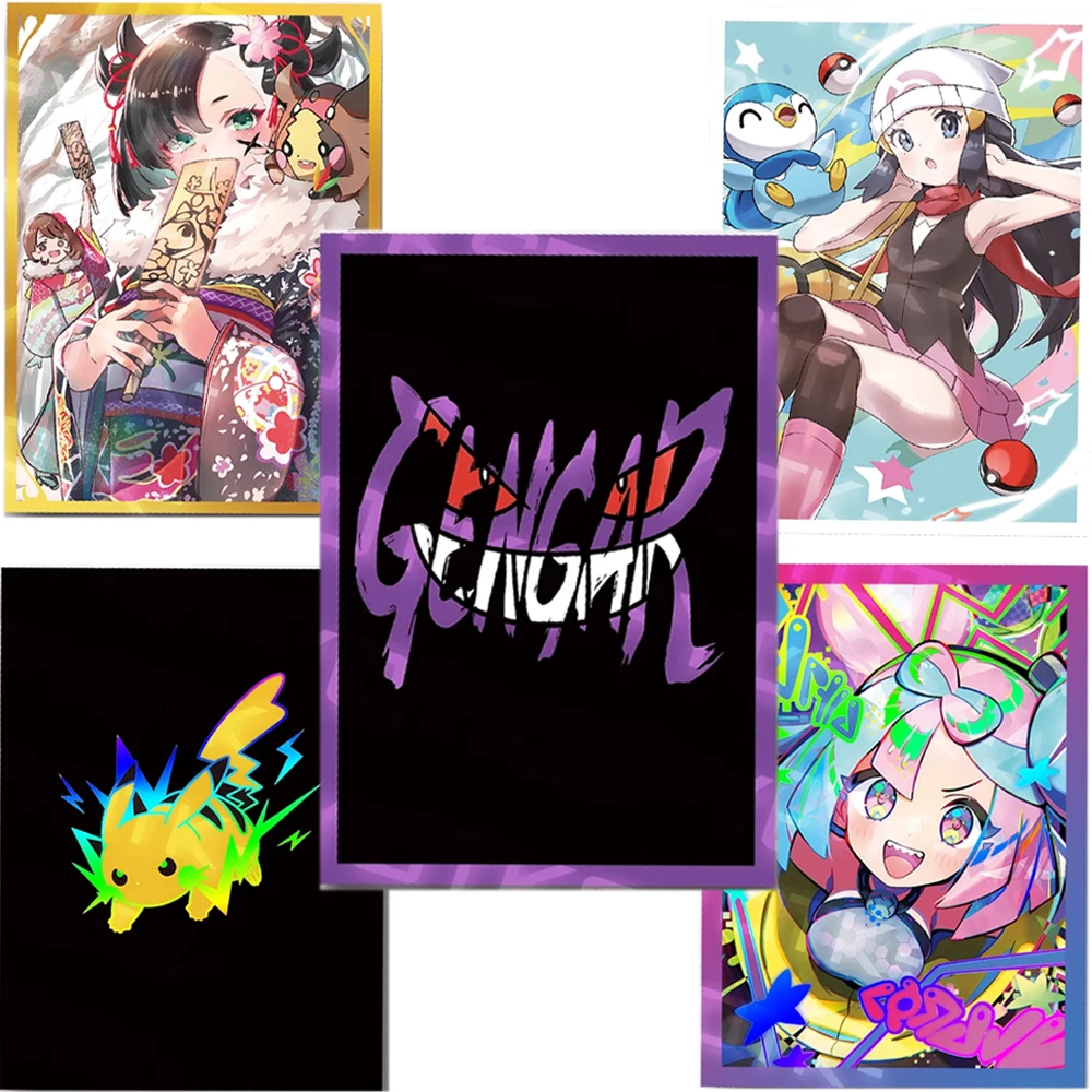60 teile/satz Pokémon Gengar Karte Ärmeln PTCG Anime Dawn Marnie Iono Pikachu Trainer Karte Fall Sammlung Karte Fall 67*92mm