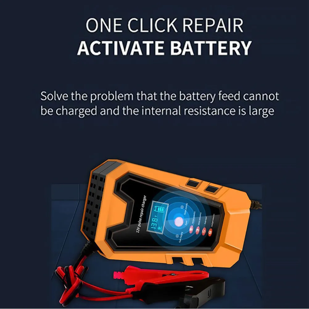 

Car Battery Charger 12V Smart Digital Automatic Trickle Charger For Motorcycle Boat Lawn Mower Engine Starter Pulse Repair