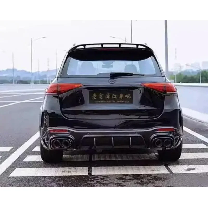 Para Benz W167 GLE350 GLE63 2020-2023 parachoques labio delantero Tuyere capó rejilla difusor trasero alerón rueda ceja Kit de cuerpo de fibra de carbono