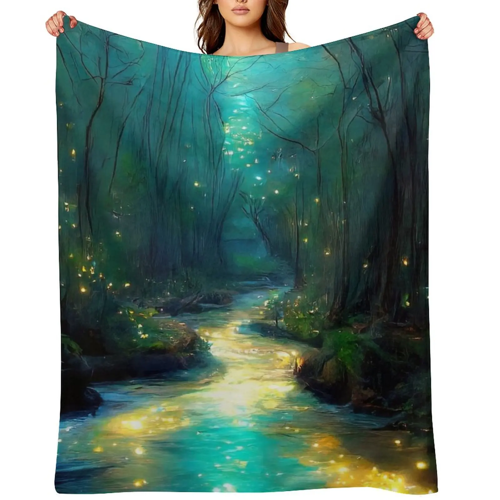 River of Light Throw Blanket Multi-Purpose Single Sofa Throw Polar Hairys Luxury Thicken Blankets