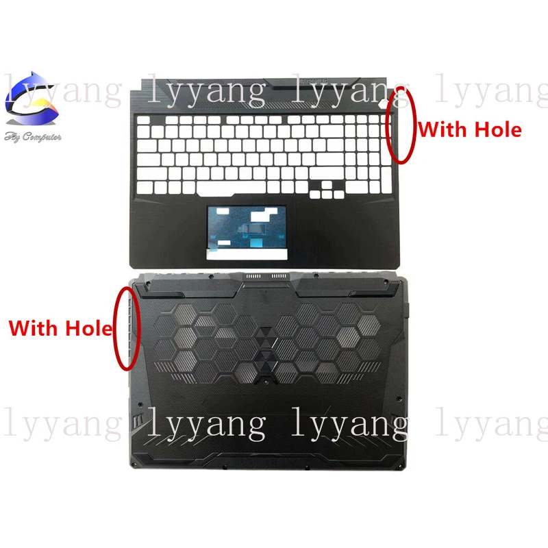 f  New For ASUS A15 F15 FA506 FX506HM Upper Case Palmrest Cover / Bottom Base Case