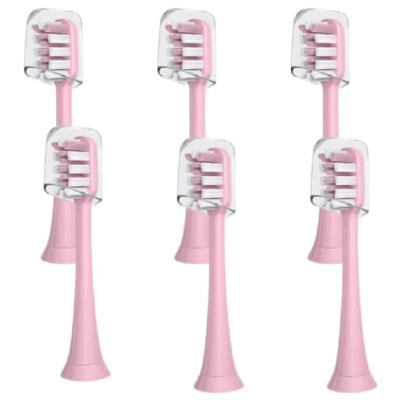 Pink/White/Black 6Pcs Electric Toothbrush Heads For Xiaomi SOOCAS X3 X5 X3U X1 V1 V2 SOOCARE Head Replacement Nozzles with Cap