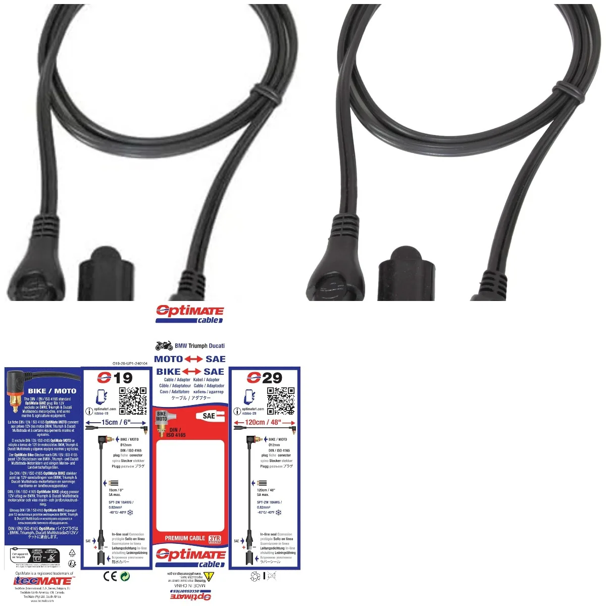 

Optimate cable O-29, Adapter-extender, SAE to BIKE 90° plug