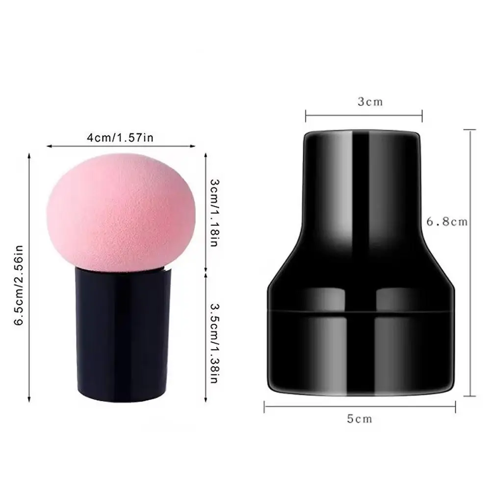 Cosmetic Puff Powder Brush Round Head Mushroom Shape Handle Makeup Foundation Sponge Concealer Smooth Dry &Wet Beauty Tool