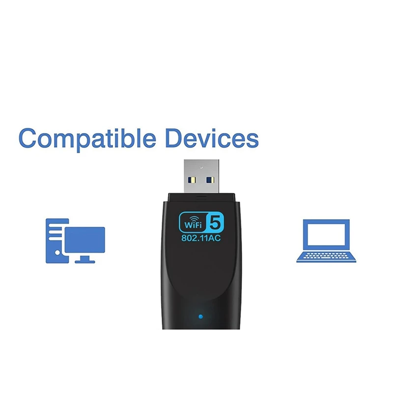 دونجل USB WiFi للكمبيوتر ، محول بدون محرك ، يدعم Windows 11 ، 10 ، 8 ، 7 ، Vista ، XP ، OS ، 5Ghz ، Mbps ، USB3.0