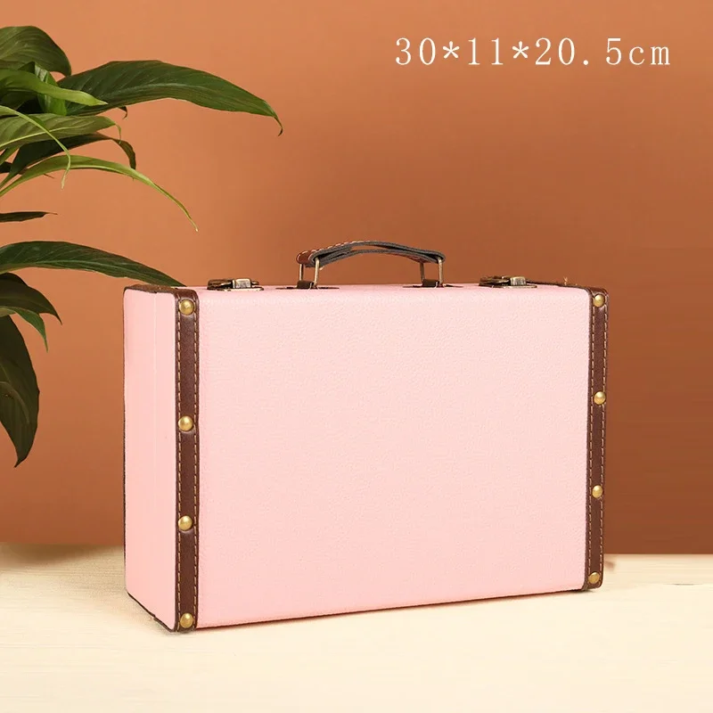 Retro Suitcase Desktop Sundries Organizer Document Storage Box Vintage Jewelry Treasure Box Photography Decor Storage Box