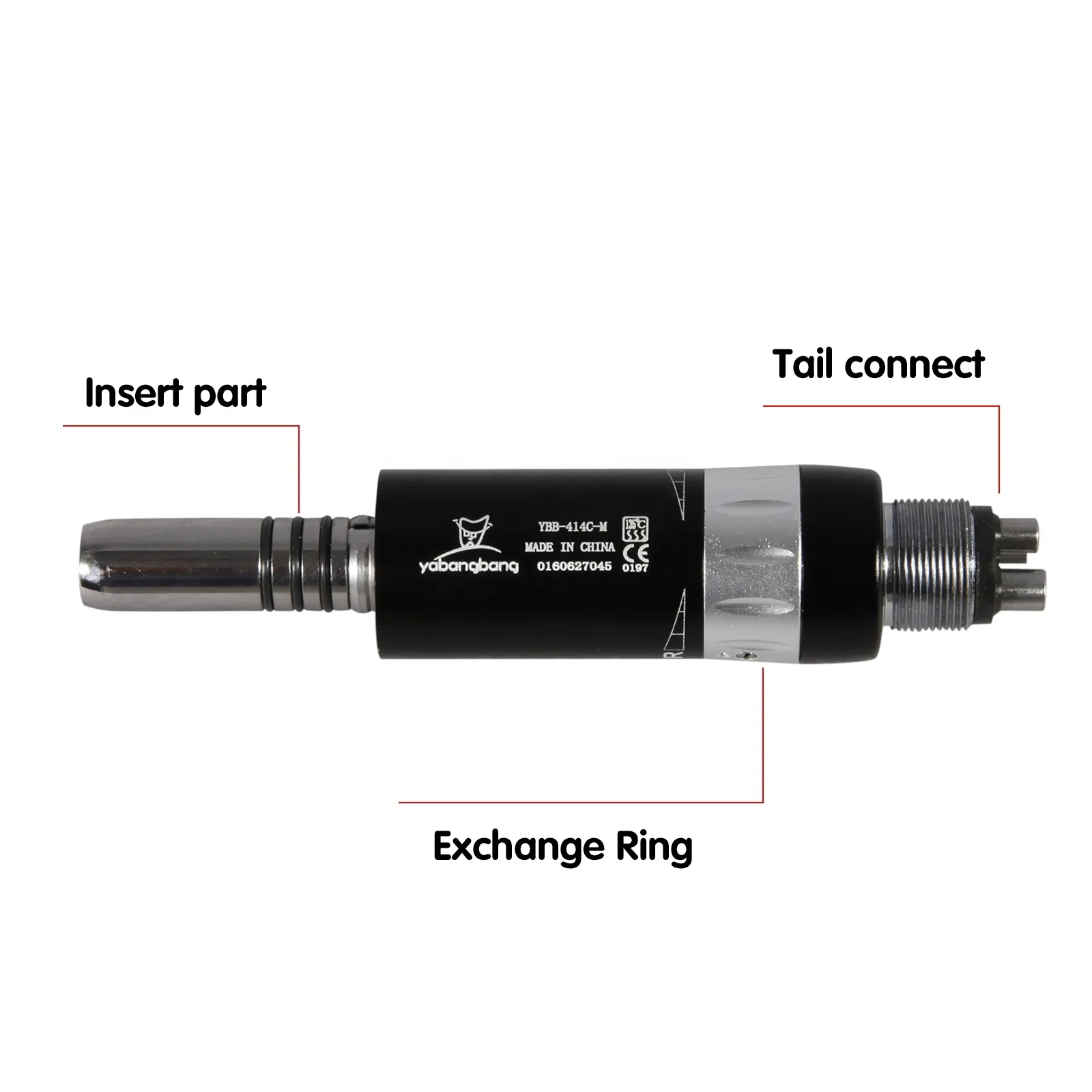 Hot Sale! den tal 1:1 Inner Water Spray Air Motor Low Speed E-type Handpiece 4 Hole Black For N-S-K YH4