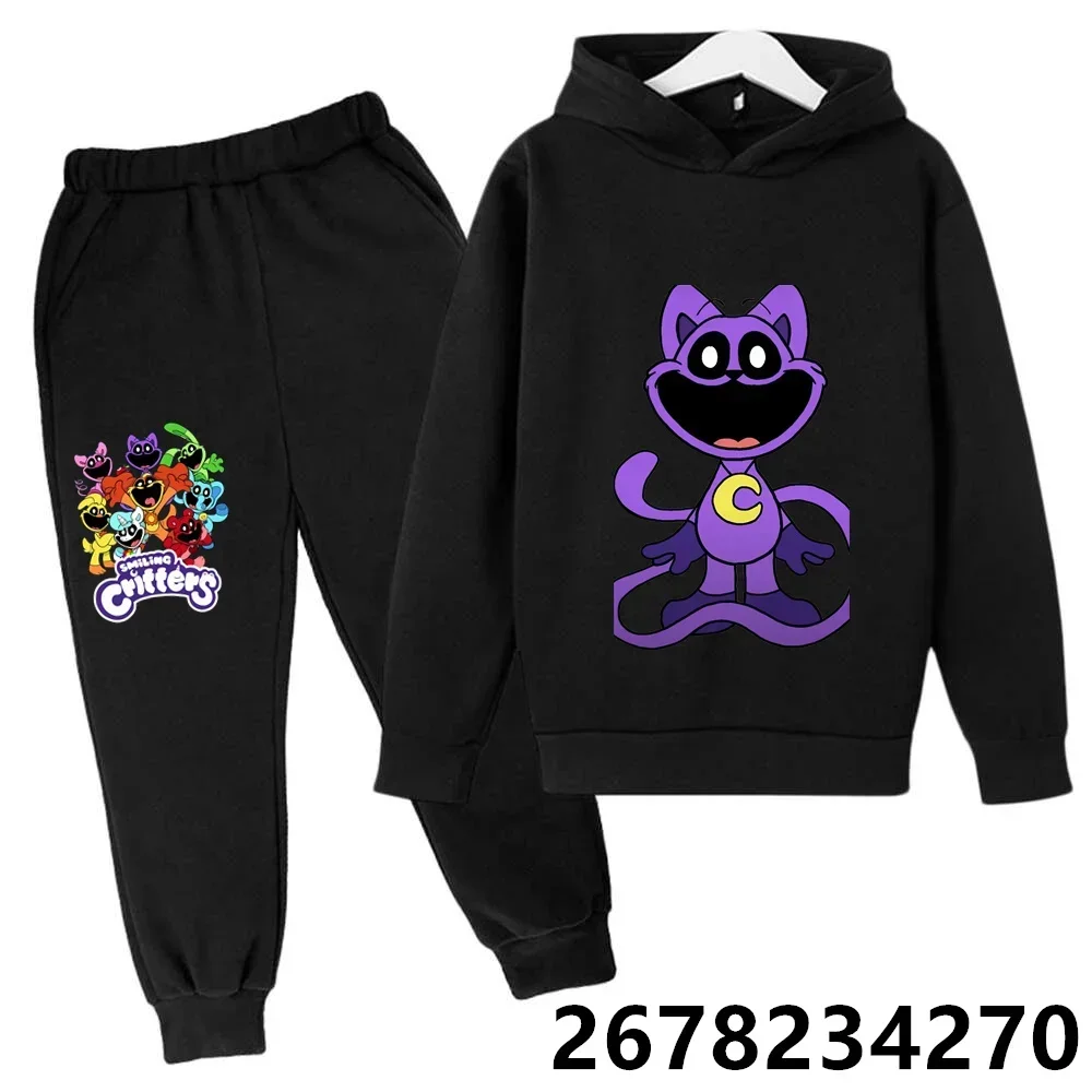 Smiling Critters Kids Hoodies Set Girl Boy Game Pullover Anime Children Casual Clothes Cartoons Kawaii Tops Fashion Sweatshirts