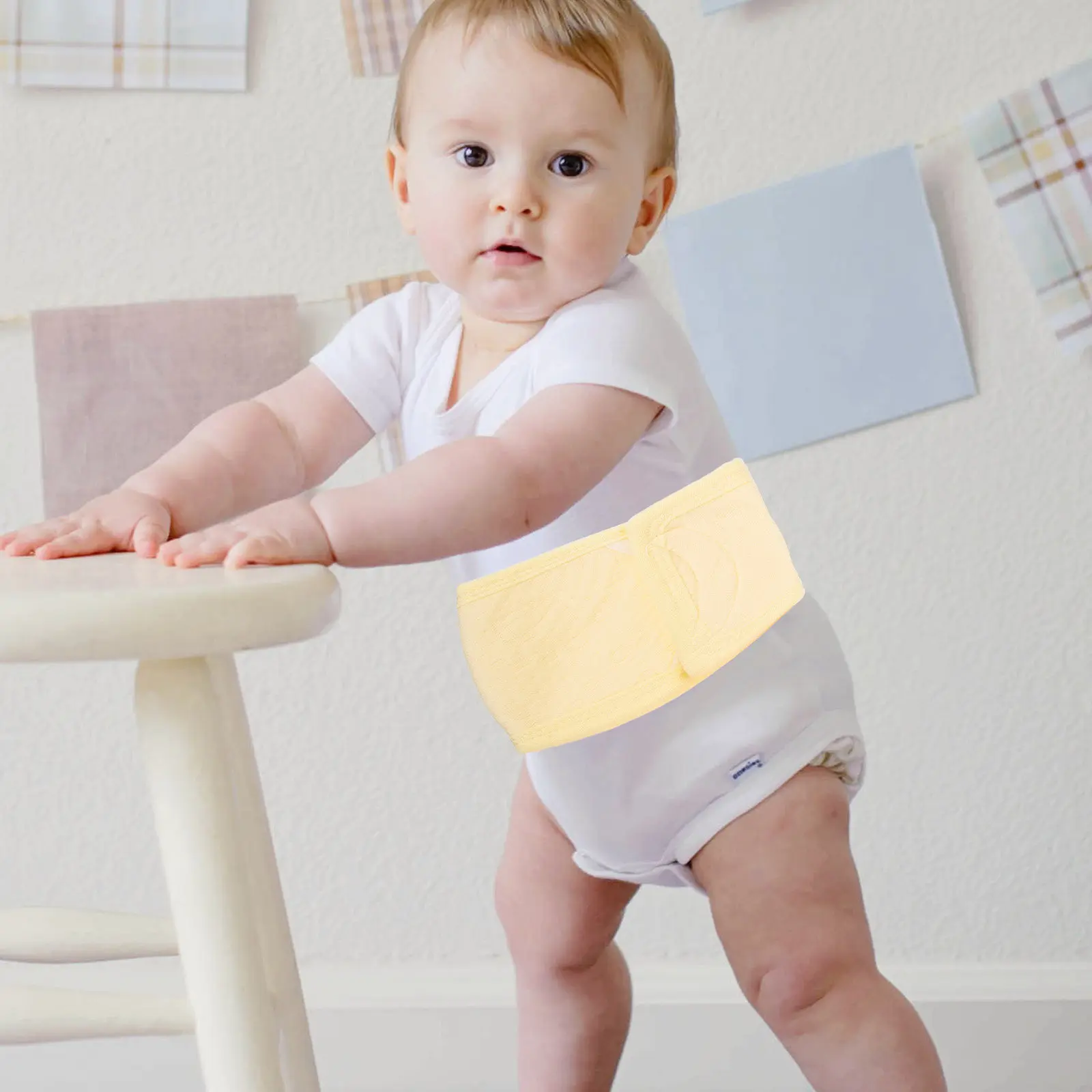 

4Pcs Baby Belly Band Newborn Cotton Abdomen Wrap Keep Warm Infant Navel Protector Soft Breathable Belly Cover for Indoor Outdoor