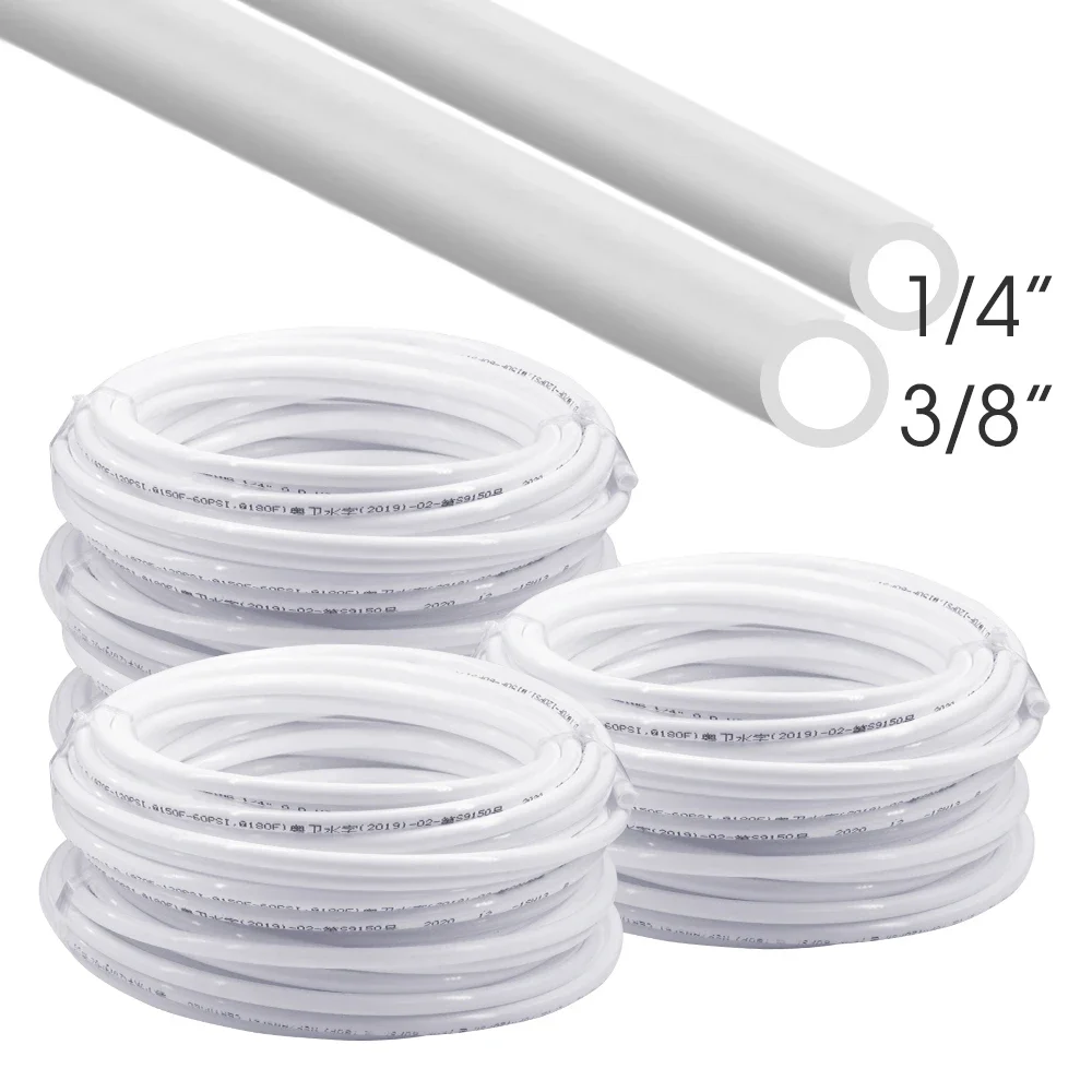 Garden 1/4”and3/8” White PE Pipe for  Aquarium Drip Irrigation Hose Food Grade Water Purifier Pipe Reverse Osmosis Water Tubein