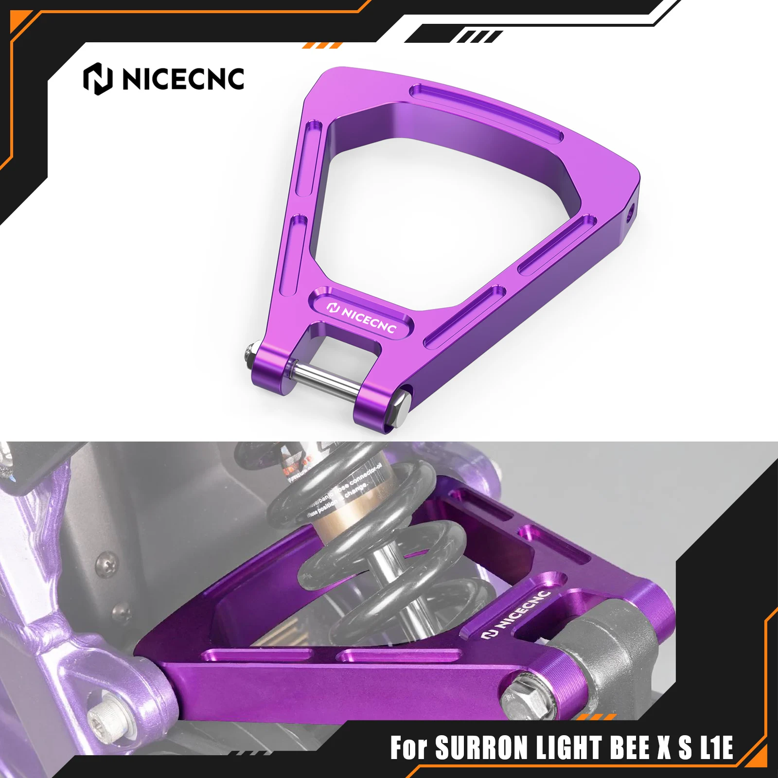 

NICECNC For Surron Light Bee X S L1E For Segway X160 X260 Rear Shock Absorber Triangle Link Bracket Aluminum Electric Dirt Bike