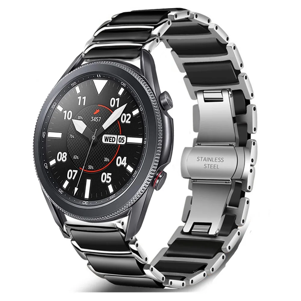 22mm-20mm-ceramic-strap-compatible-with-samsung-galaxy-watch-46mm-active-2-huawei-gt-gt2-amazfit-gtr-metal-stainless-steel-strap